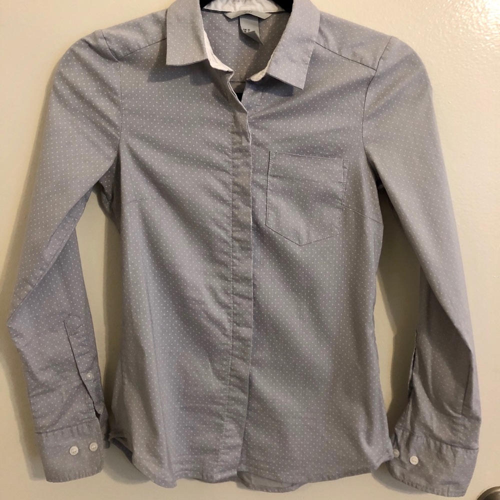 H&M Light Blue Polka Dot Shirt